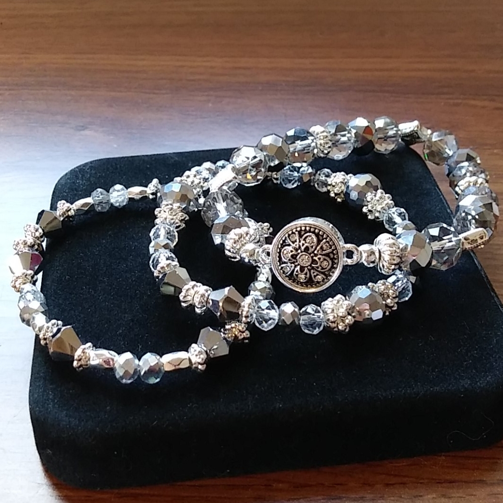 Three Stretch Beaded Bracelets